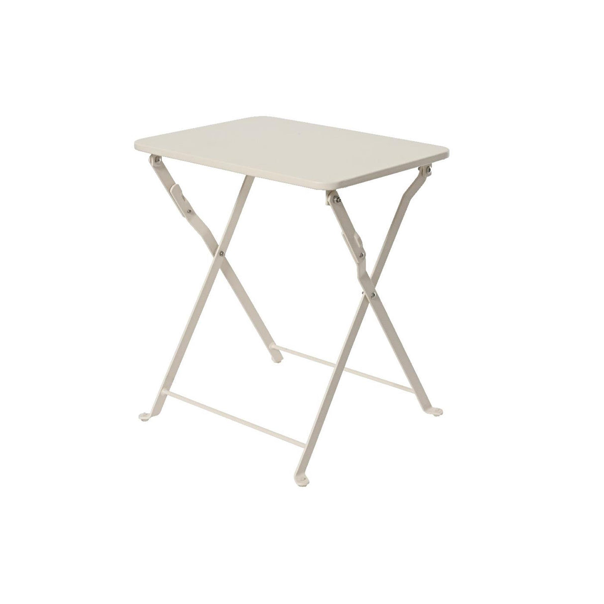 Decoris Beistelltisch aus cremefarbenem Stahl, 40 x 30 x 45 cm