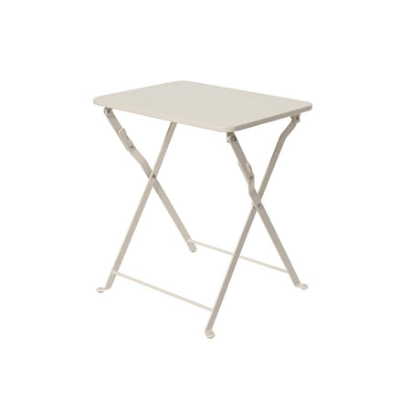 Decoris Beistelltisch aus cremefarbenem Stahl, 40 x 30 x 45 cm