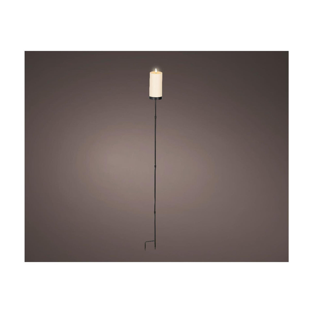 Lumineo Solarkerze auf Stecker creme ø7xh117cm