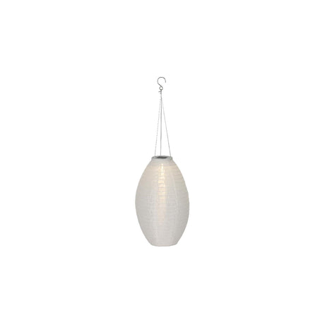 Lumineo Solarlaterne aus weißem Nylon ø22xh33cm
