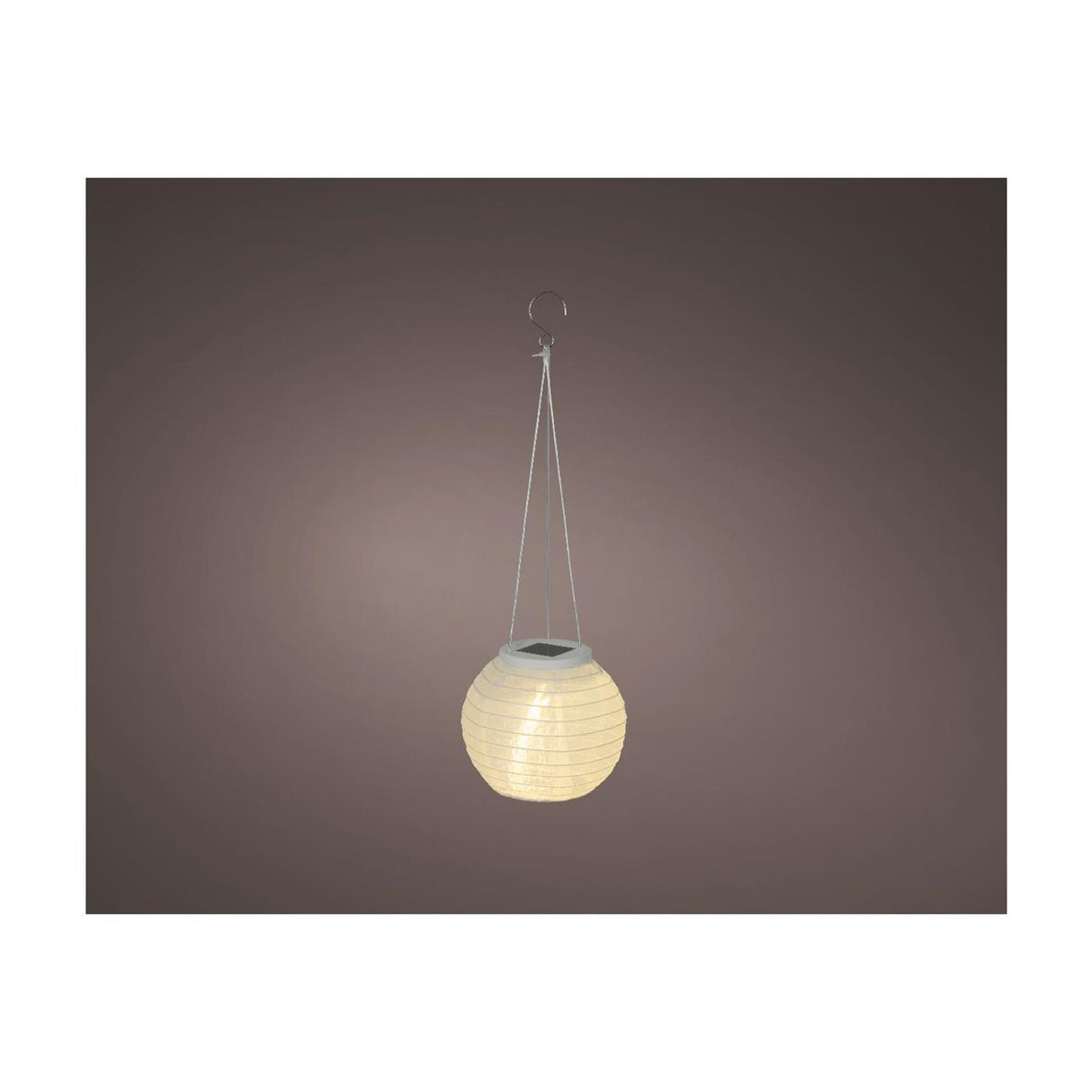 Lumineo Solarlaterne aus weißem Nylon ø15xh10cm