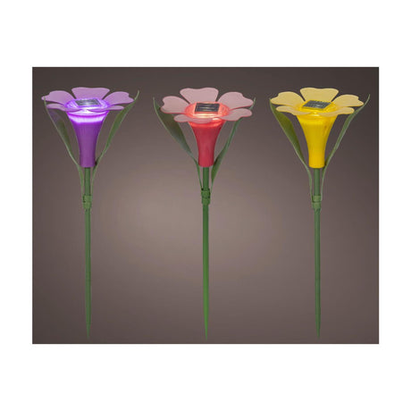 Lumineo Solar-Steckleuchte Blume Kunststoff ø10xh30cm