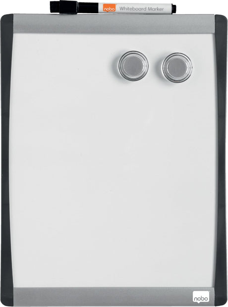 Nobo magnetisches Whiteboard – 21,5 x 28 cm – inklusive Marker, Magneten und Schaumstoffband – weiß