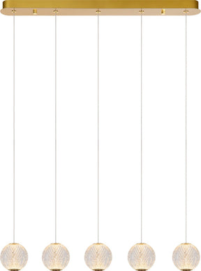 Lucide cintra - hanglamp - led dimbaar - 5x4,7w 2700k - transparant