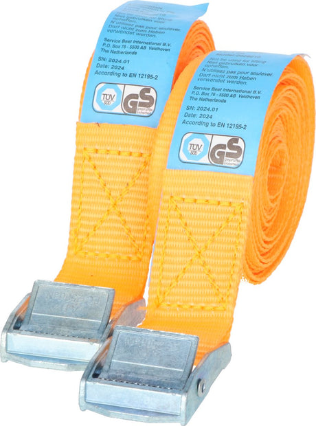 Carpoint spanbanden 2 x 2,5 meter – 25 mm breed – set van 2 – voor veilig vastzetten van lading – geschikt voor auto aanhanger