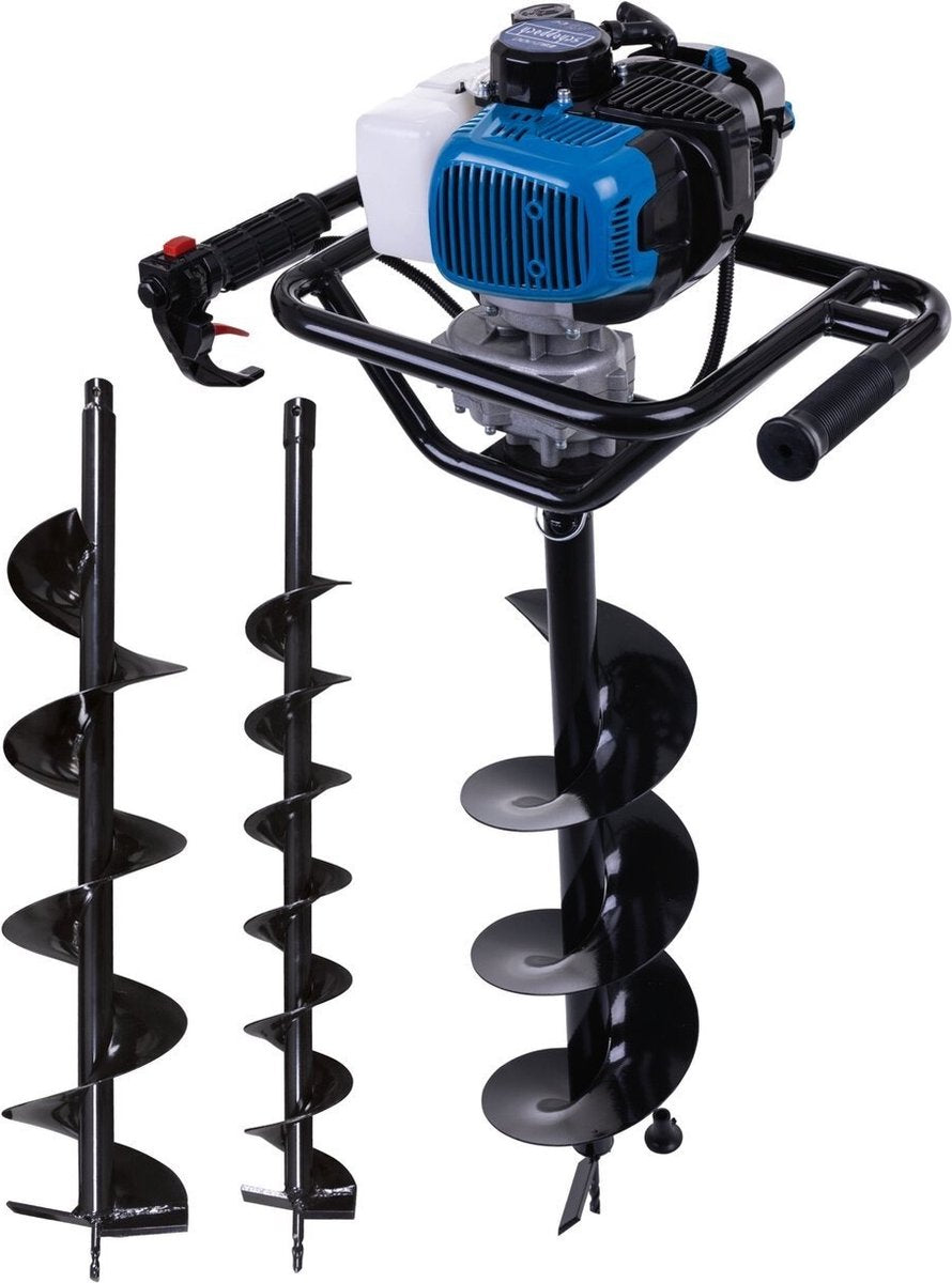 Scheppach Erdbohrer Benzin EB2000 - 52cc 1,97PS - inkl. 3 Bohrer ø 100 mm, 150 mm 200 mm - Bohrerlänge 80 cm