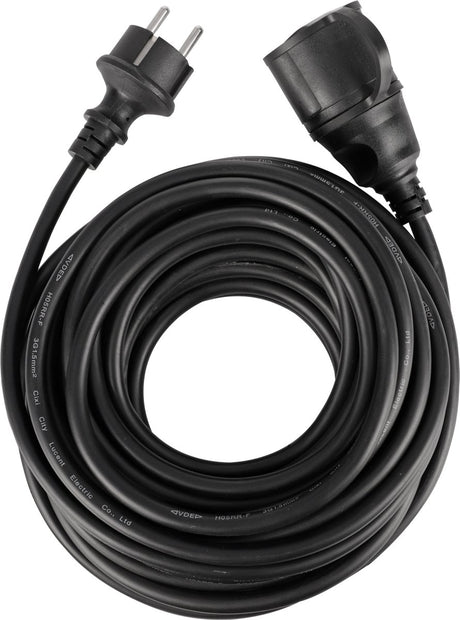 Q-Link-Verlängerungskabel – geerdet – IP44 – h05rrf – 3 x 1,5 mm² – 12 m – schwarz