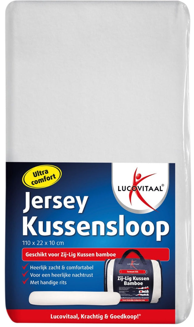 Lucovitaal kussensloop jersey zij-ligkussen 110 x 22 x 10 cm