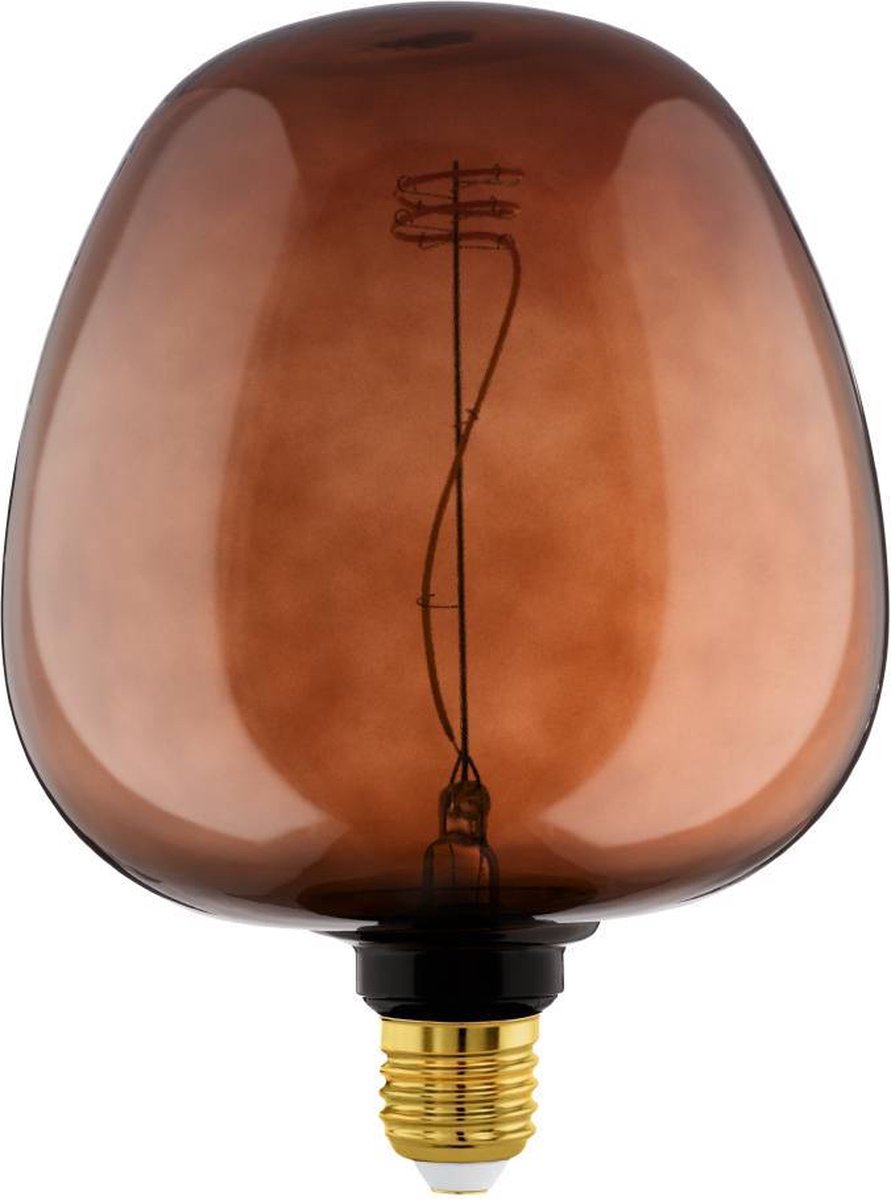 Eglo led lamp - e27 - ø 19 cm - g190 - cognac - 2000k - dimbaar