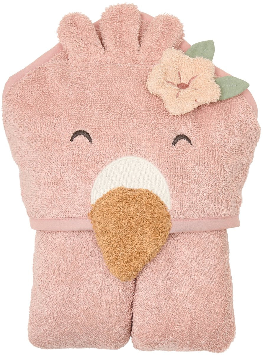 Little dutch blooming safari badjas - flamingo - roze - 86 92