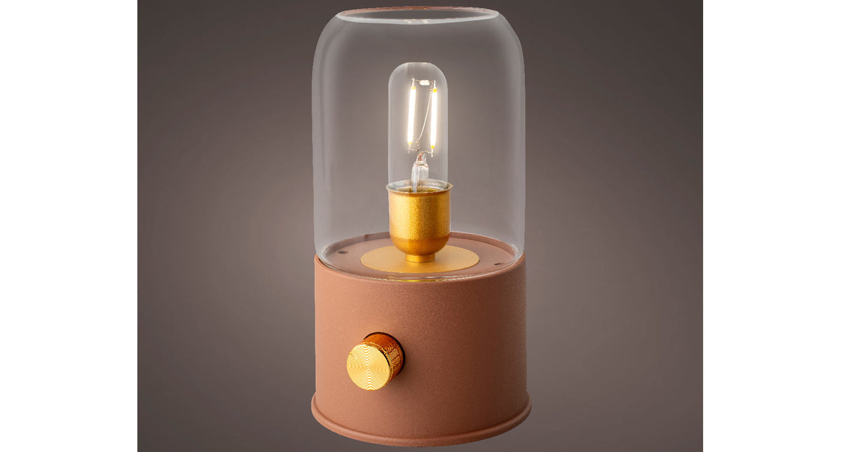 Led oplaadbare campinglamp terra plastic binnen dia11cm x h.20cm