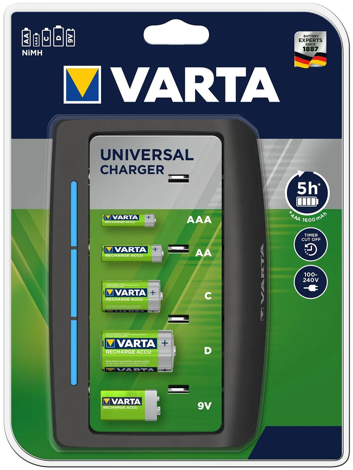 Varta Ladegerät LCD Universal Ladegerät Batterieladegerät AA AAA C Universal Ladegerät