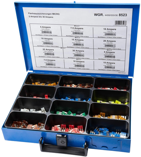 Dresselhaus Sicherungssortiment Bananenstecker 8523 Flachsicherungen sortiert. Mikro 2+3