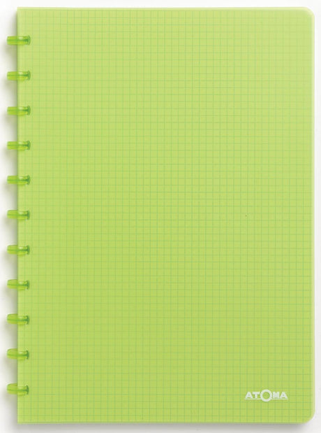 Atoma trendiges Notizbuch – A4 – 144 Seiten – kariert 5 mm – transparent grün – 1 Stück