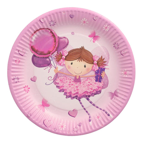 Papstar Set mit 10 Tellern kleine Tänzerin aus Pappe ã˜23cm