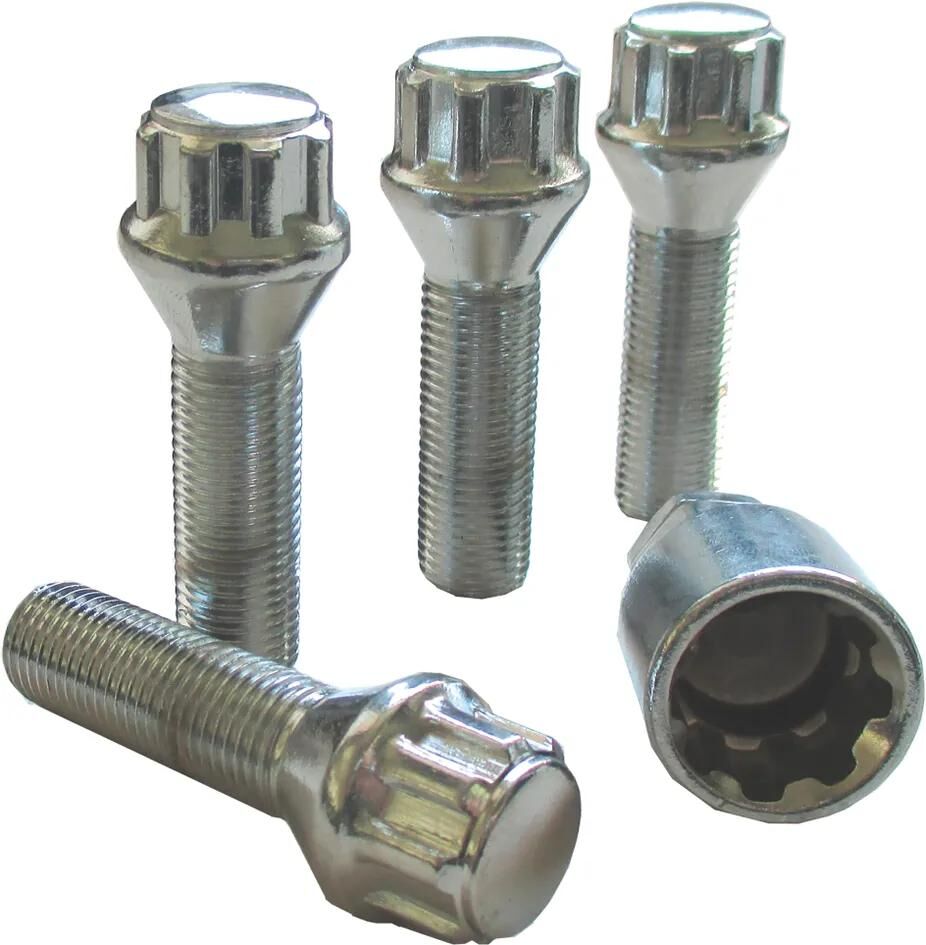 Autostyling Seehase Seehase Set Felgenschlösser Radschlösser Felgenschlösser Set Chromkegel 60, M14x1,25x27 mm