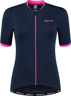 Rogelli essential fietsshirt - korte mouwen - dames - groen, roze - maat xs