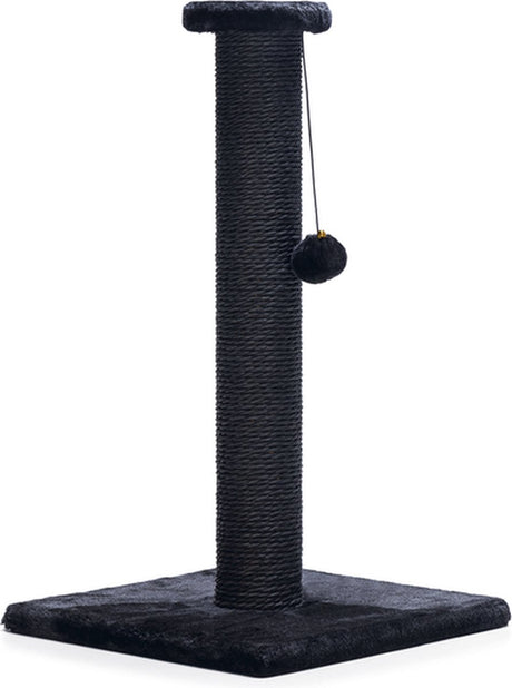 Beeztees serpa katten krabpaal - omwikkeld met touw - met balletje - zwart - 35x35x60 cm