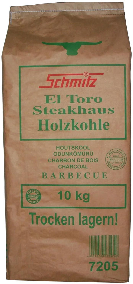 Schmitz Grillkohle El Toro Holzkohle 10 kg Steakhouse El Toro