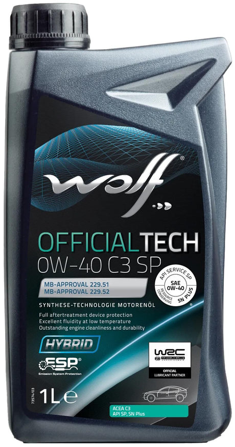 Wolf Motorölofficialtech c3 sp . Motoröl 0w-40 1l Off.Tech C3 SP