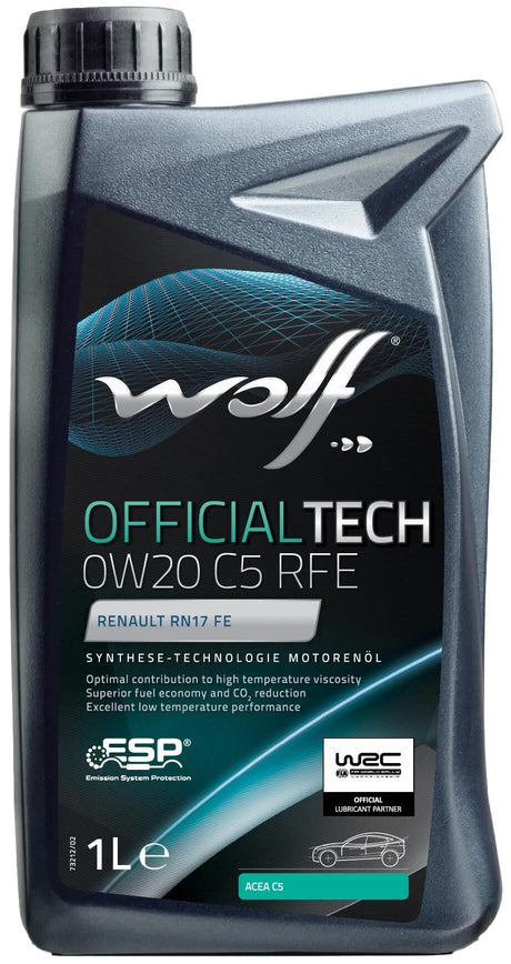 Wolf Motoröl offizielltech c5 rfe. Motoröl 0w20 1l offic.tech c5 rfe
