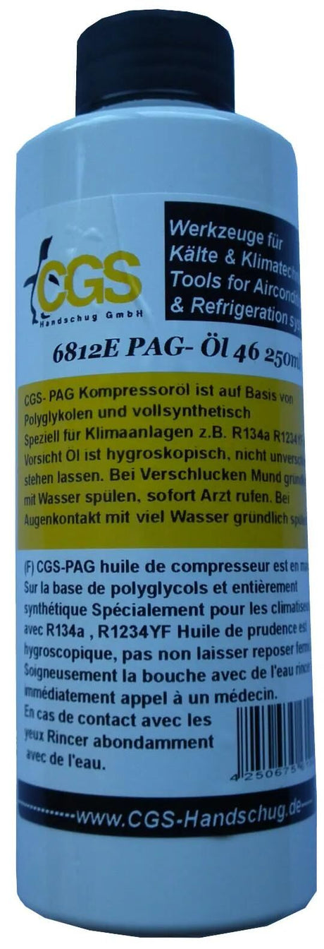 CGS-Klimakompressoröl Pag-Öl. Seite Öl 250ml ISO46