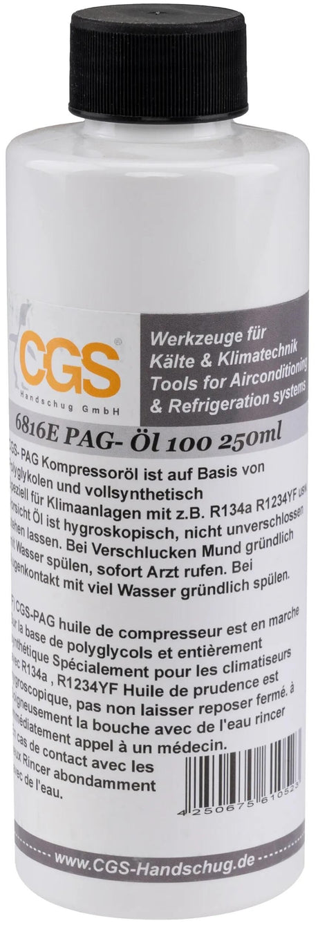 CGS-Klimakompressoröl Pag-Öl. Seite Öl 250ml ISO100