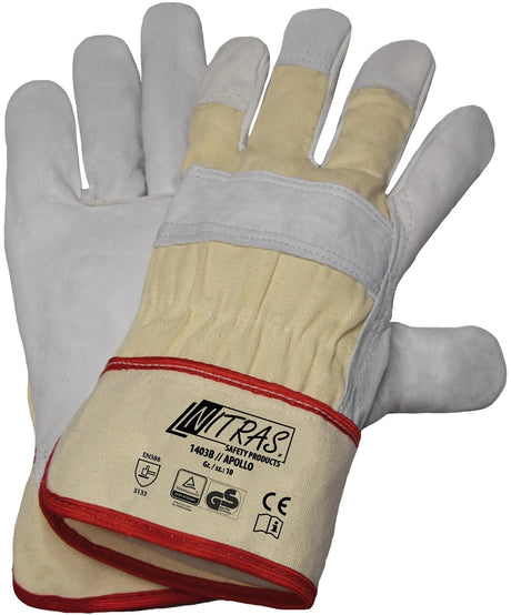 Nitras Sicherheits-Nitras-Lederhandschuh Apollo-Handschuh Größe 9 Baumwoll-Apollo-Rindsleder