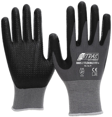 Nitras Safety Nitras Mechanikerhandschuh Flexible Fit+ Handschuhgröße 8 Noppen Grau SW Flexible Fit+