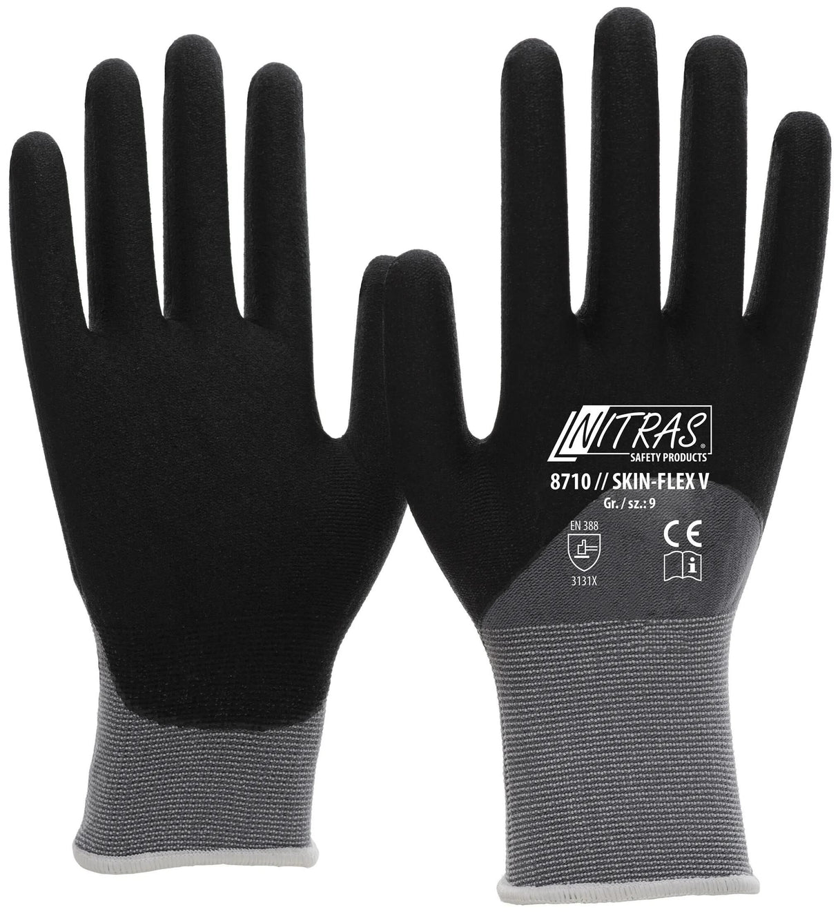 Nitras Safety Nitras Feinstrickhandschuh Skin Flex V Handschuhgröße 9 Skin Flex V