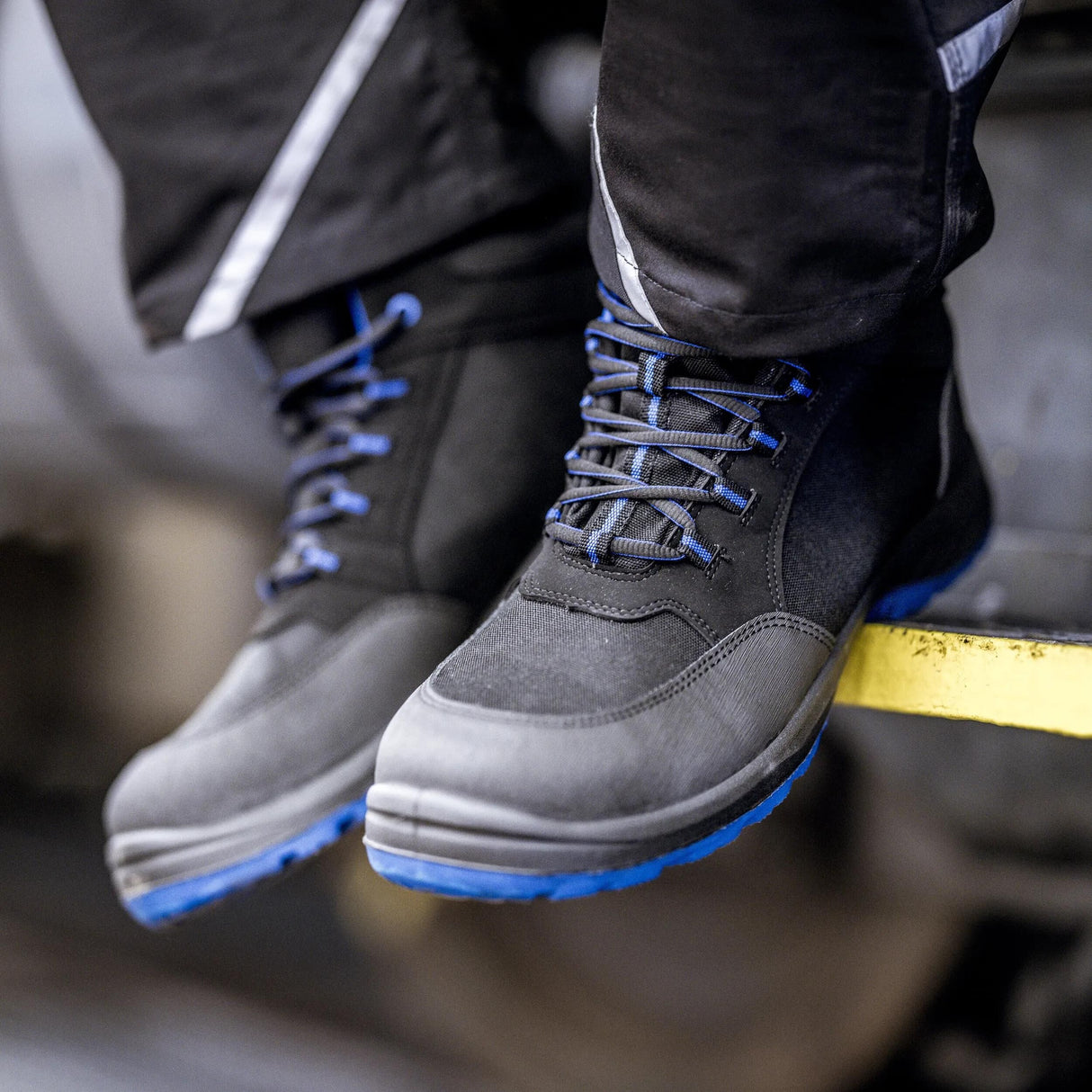 Nitras Sicherheitsstiefel Nitras Solid Step Mid Sicherheitsstiefel Gr. 46 feste Stufe mittelblau