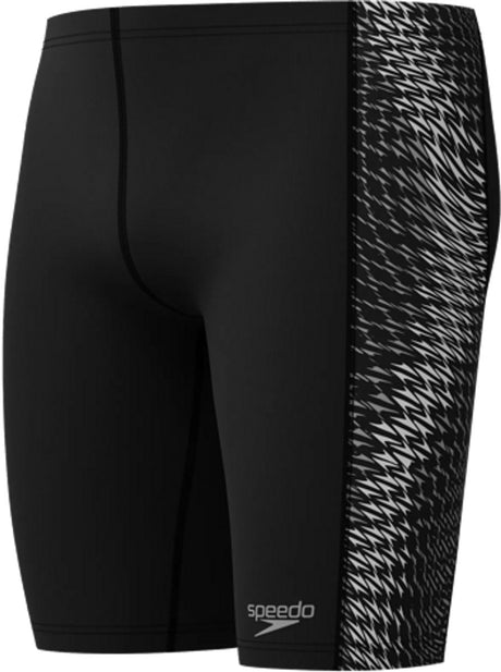 Speedo end+ tech panel jammer heren - chloorbestendige zwembroek heren - kleurvaste lange zwemshort heren - sportzwembroek heren bestand tegen olie en zonnebrandcrème - zwart grijs - xs