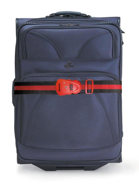 Masterlock - Koffergurt mit TSA-Schloss - 190 cm - Rot Schwarz