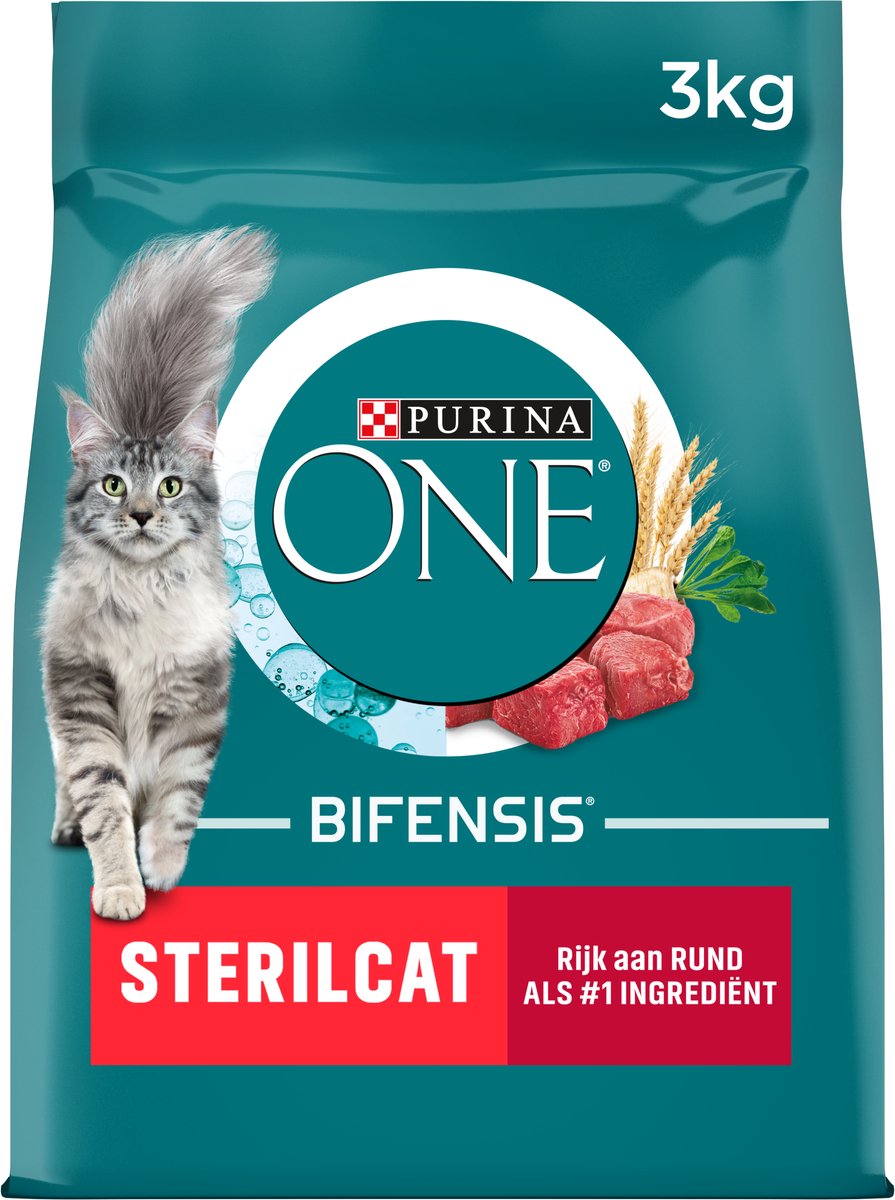 Purina One Sterilcat – Trockenfutter für Katzen – Rinderweizen – 3 kg