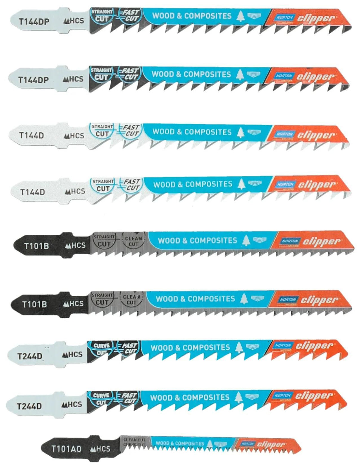 Norton Stichsägeblätter-Set, Stichsägen-Set, 10 x HCS