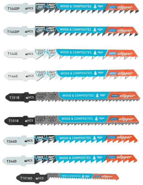 Norton Stichsägeblätter-Set, Stichsägen-Set, 10 x HCS