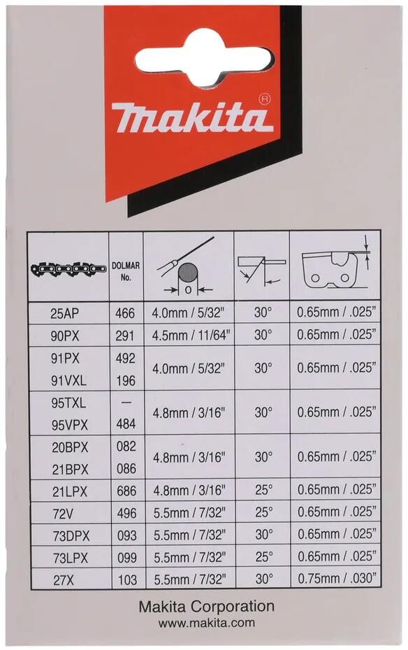 Makita Sägekette 191h02-6 Sägekette 35cm, 3 8 Stk. , 1,1 mm Nutbreite