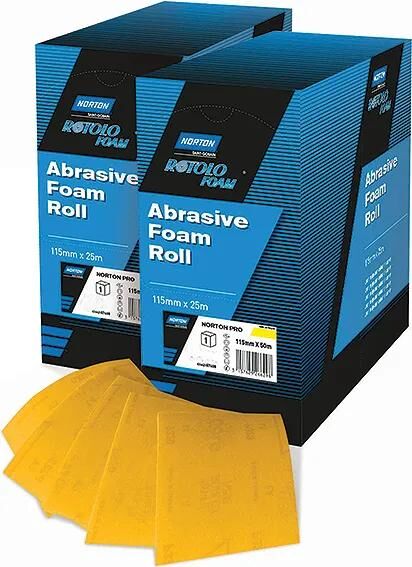 Norton Schleifstreifen Rotolo Schaumstoff-Schleifrolle 115 mm x 25 m P400