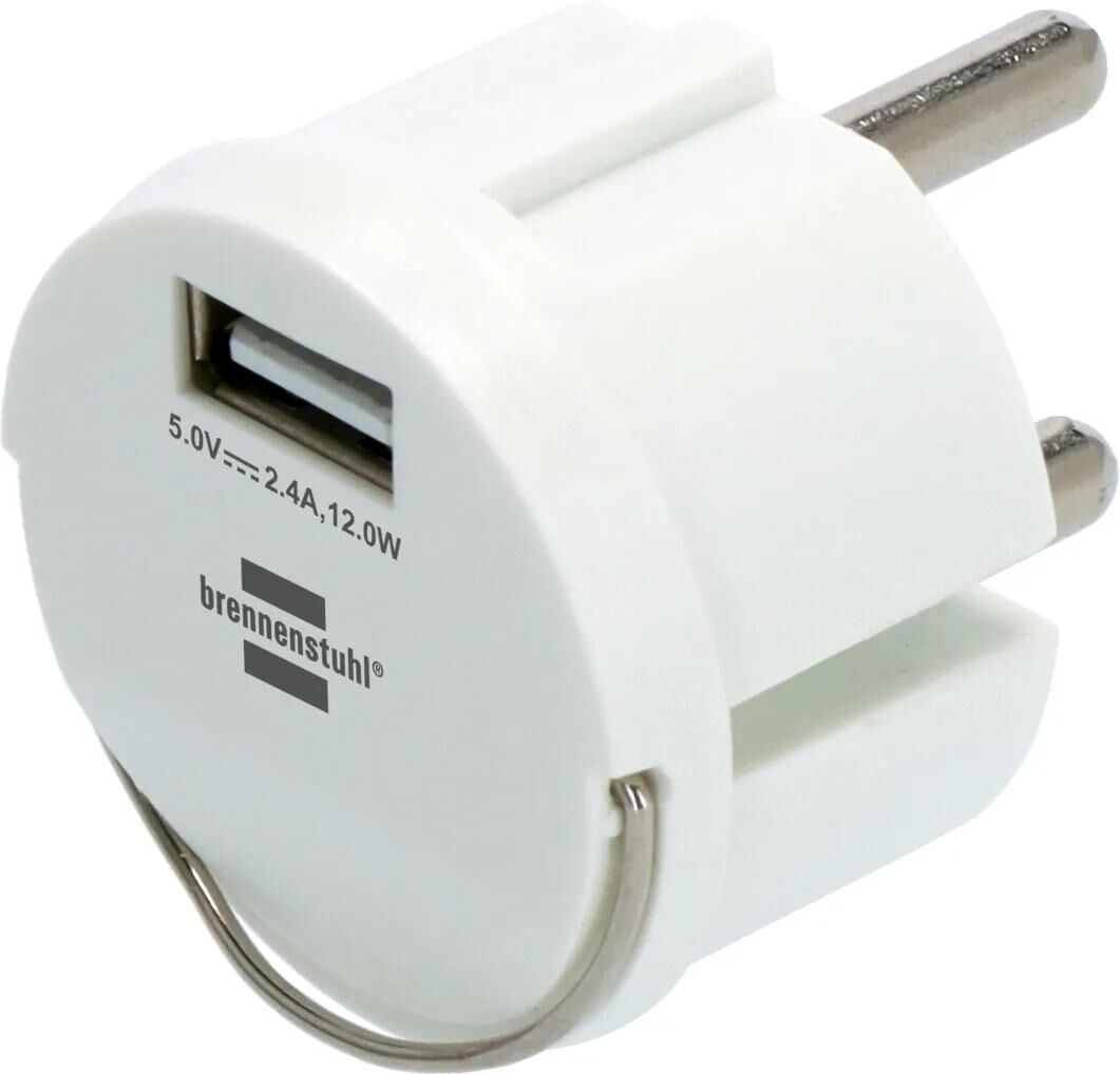 Brennerstuhl Adapter USB Steckdosenadapter Brennstuhl 2,4a, weiß
