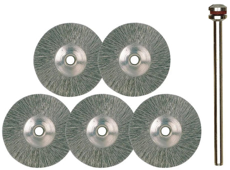 Proxxon Bürstenrad-Set Edelstahl rund bru d=22mm 5-tlg.