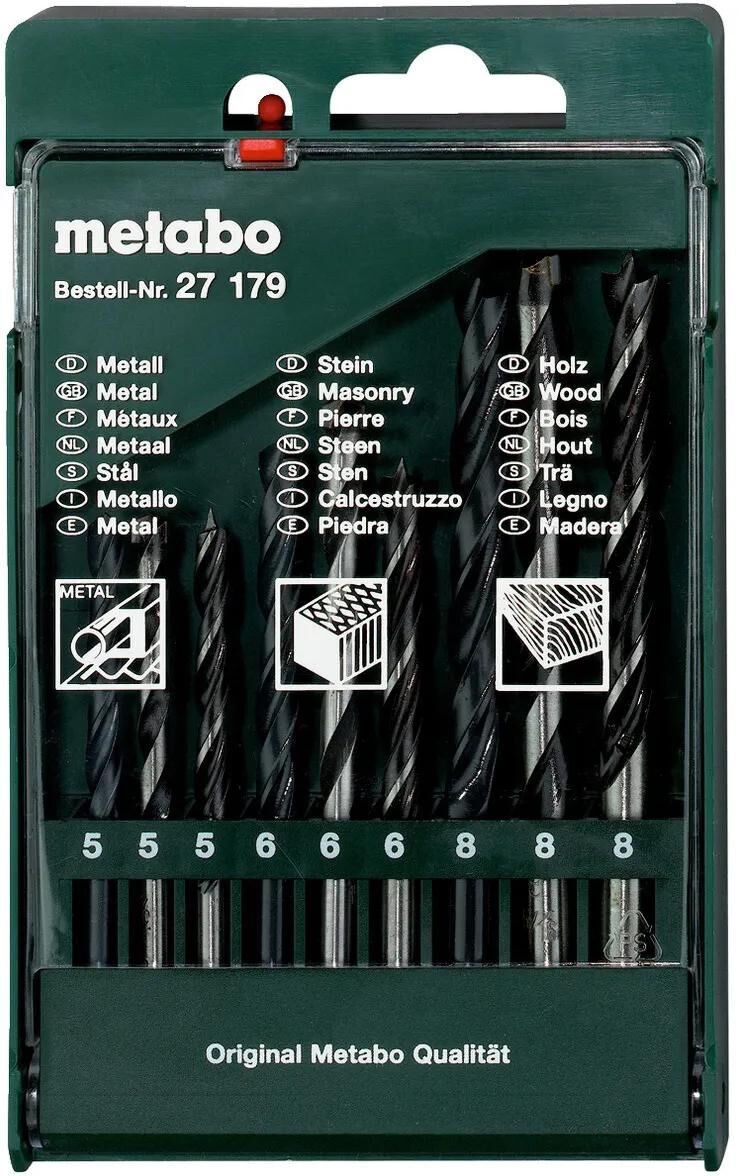 Metabo Bohrer-Sortiment Bohrer-Sortiment-Kassette 9-teilig