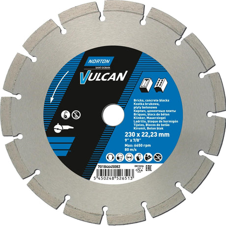 Norton Trennscheibe Vulcan Universal Diamanttrennscheiben 230x22,23 Winkelschleifer