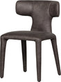 Woood permit eetkamerstoel - leerlook - zwart grijs - 78x52x53