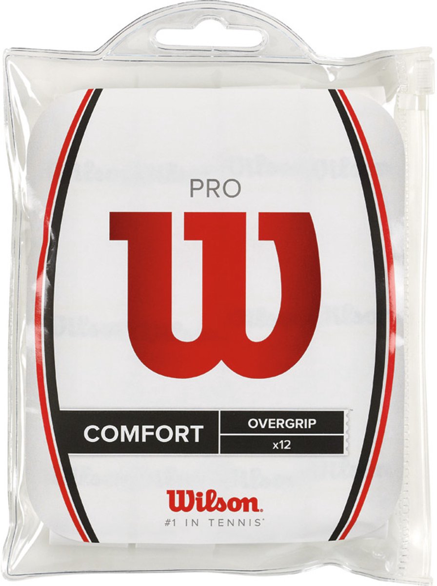 Wilson pro overgrip wit 12 stuks - 0,55 mm