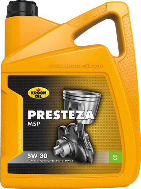 Kroon-oil presteza msp 5w-30 – synthetisches langlebiges Motoröl – 5 Liter – transparent