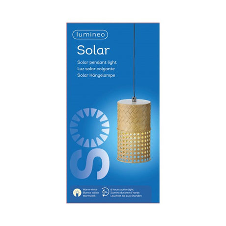 Lumineo LED-Solar-Hängeleuchte ø11-h18cm Metall warmweiß. Brennt bis zu 6 Stunden.