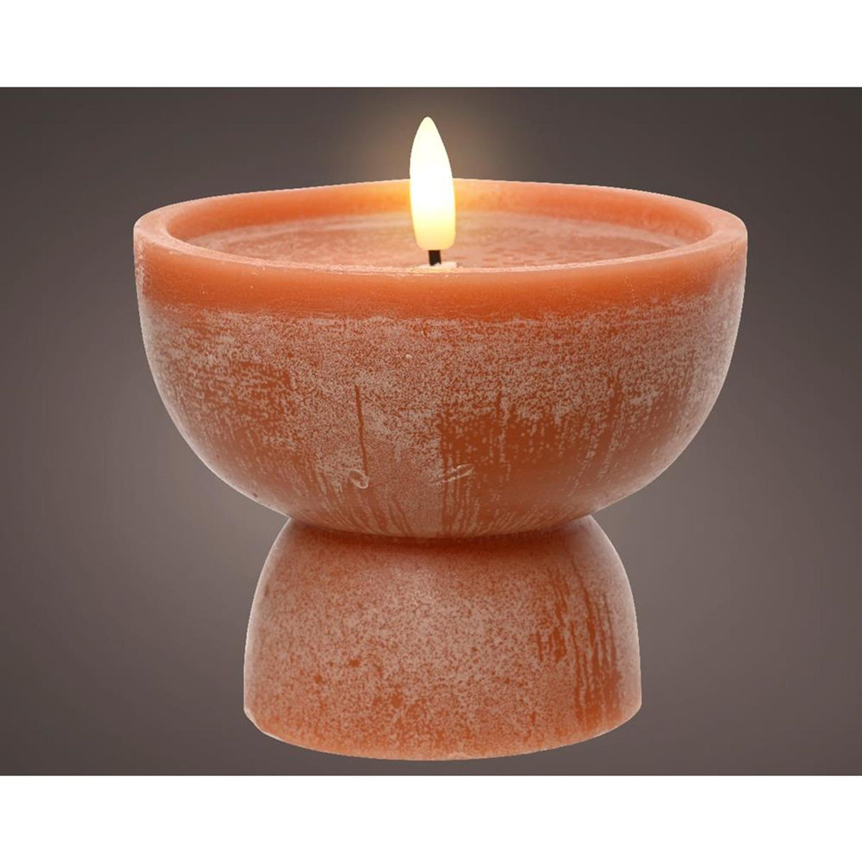 Lumineo led candle flamefect vase h12.5cm terra