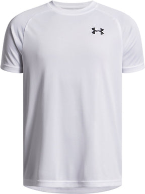 Under armour ua tech 2.0 ss-wht jongens sportshirt - wit - zwart