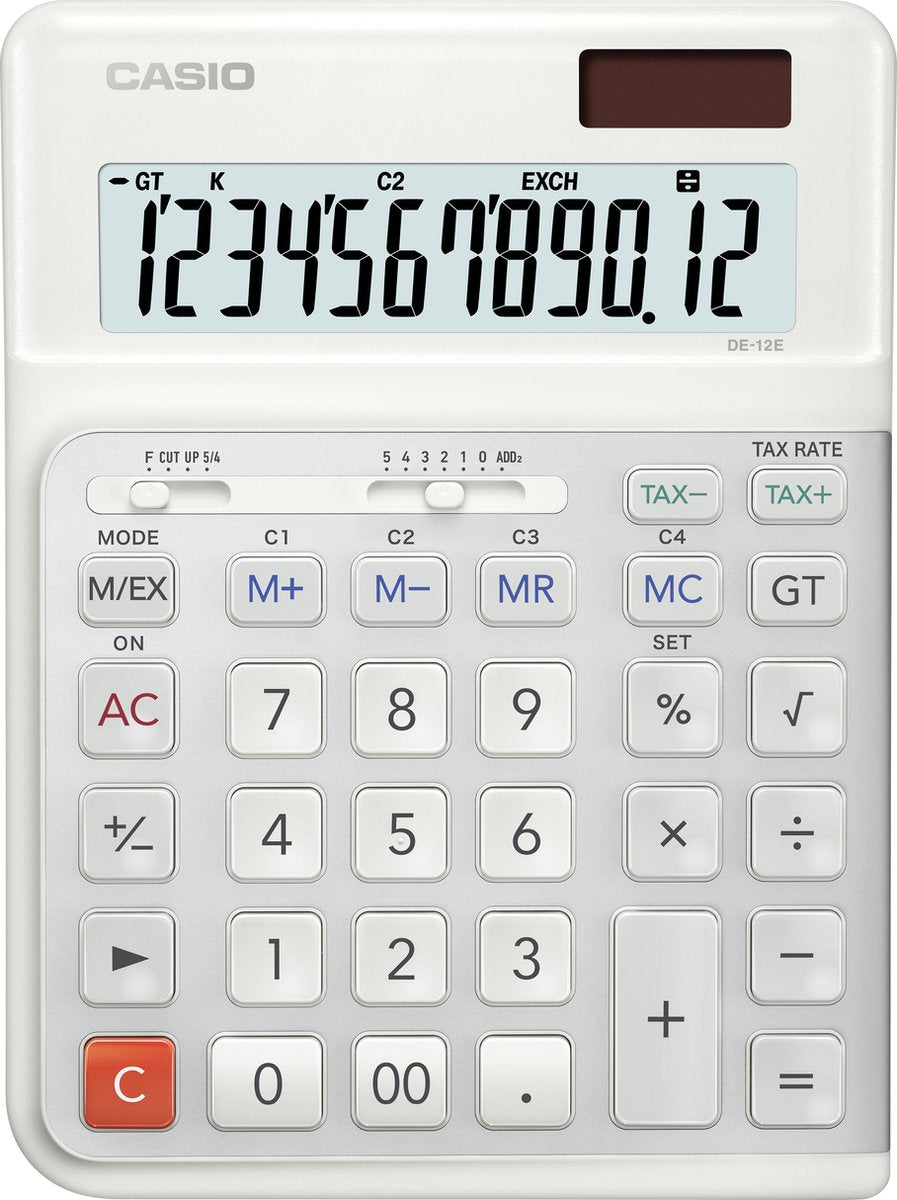 Tischrechner Casio de-12e-we LCD weiß