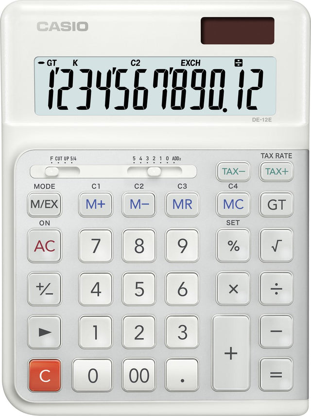Tischrechner Casio de-12e-we LCD weiß